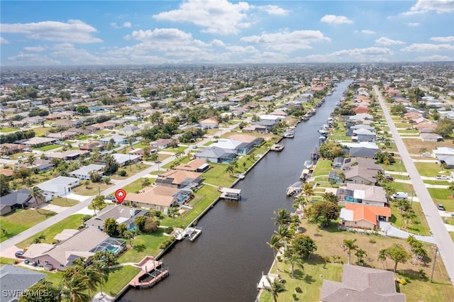 aerial view with a residential view