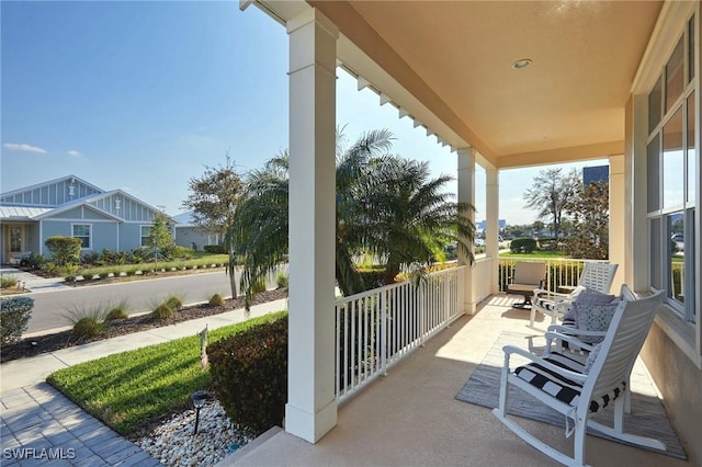 view of patio with a porch