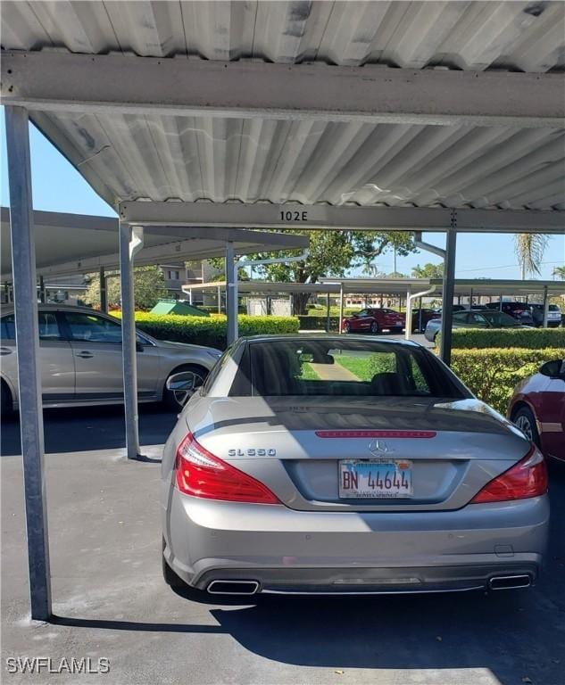 view of covered parking lot