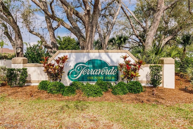 view of community sign