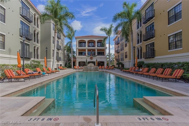 view of pool with a patio area