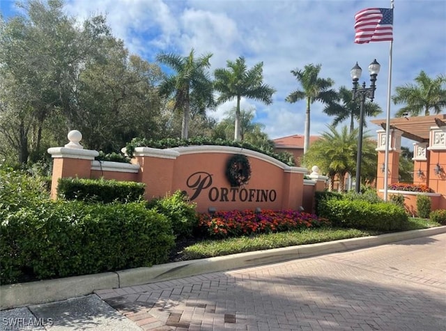 view of community sign