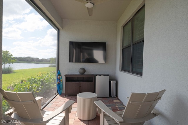 view of patio / terrace with a ceiling fan