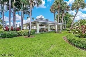 view of yard with a gazebo