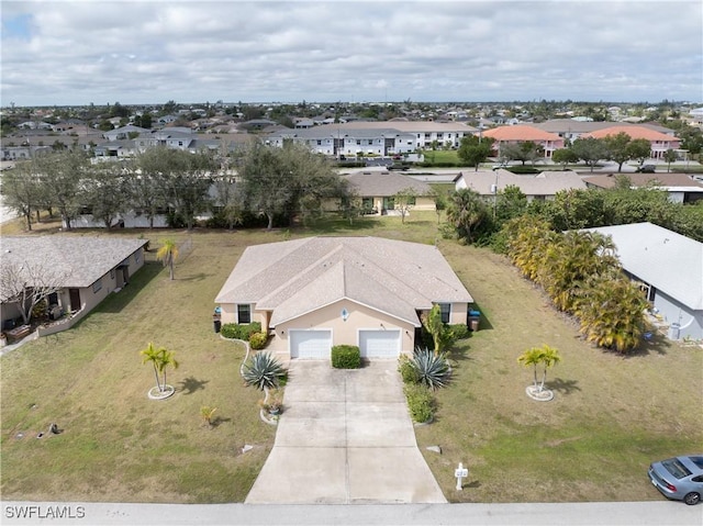 aerial view with a residential view