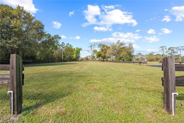 view of yard featuring fence