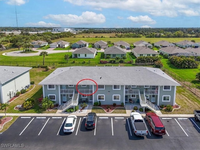 bird's eye view with a residential view