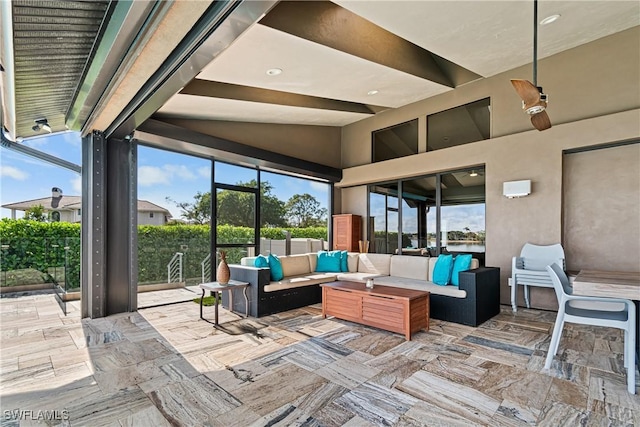 sunroom / solarium with lofted ceiling