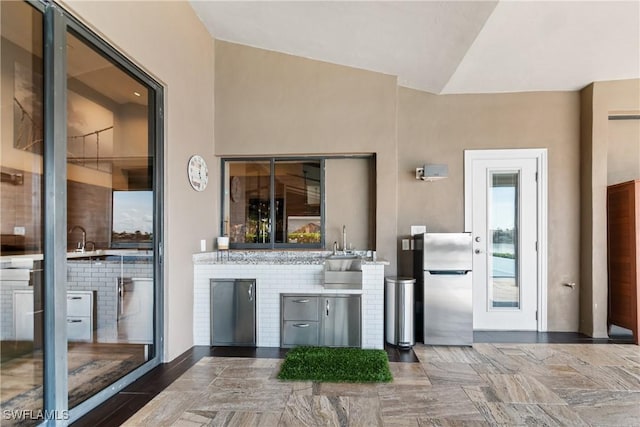 view of patio with a sink