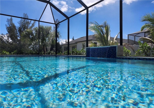 pool with a lanai