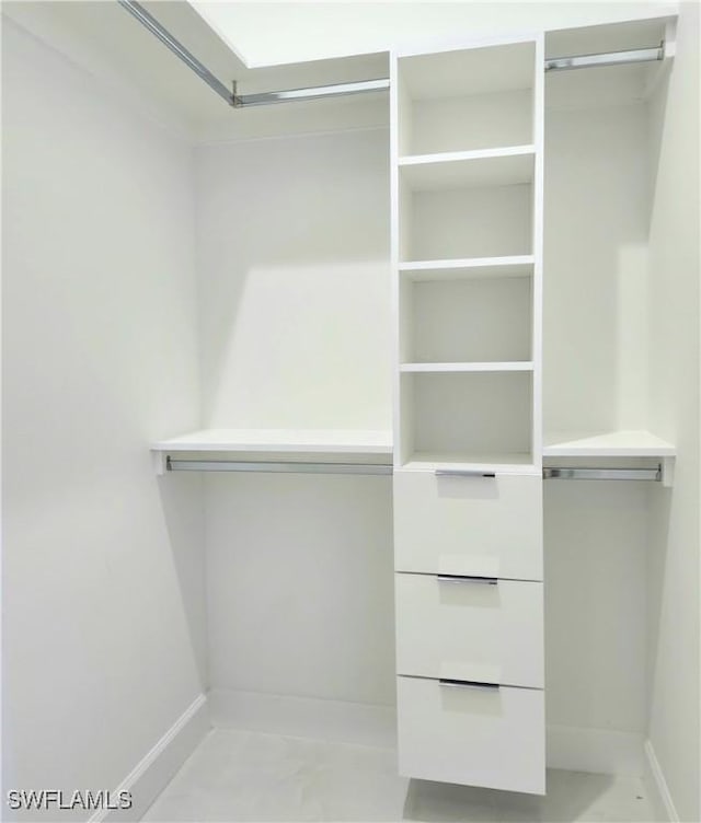 view of walk in closet