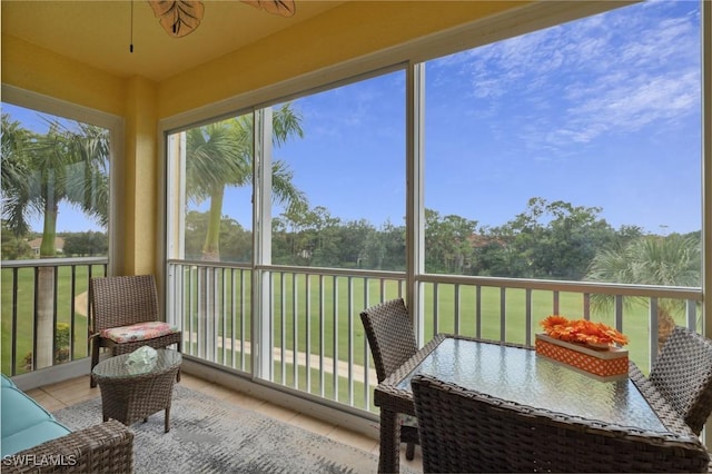 sunroom with plenty of natural light