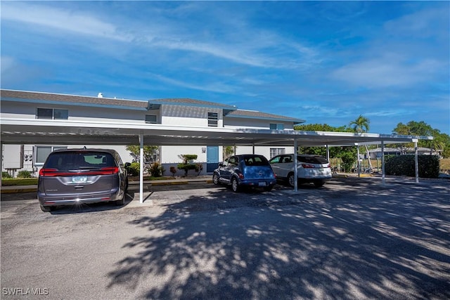 view of covered parking lot