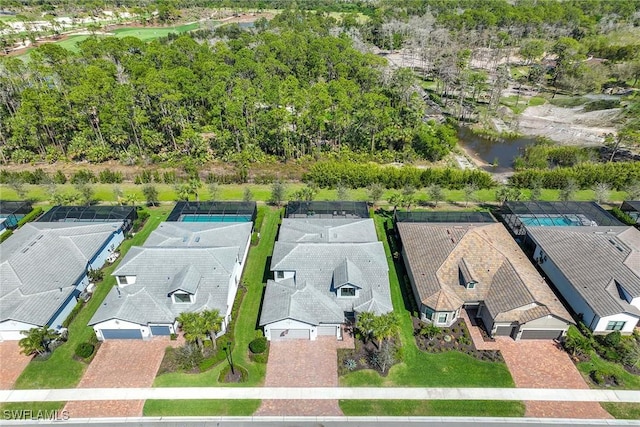 aerial view featuring a residential view