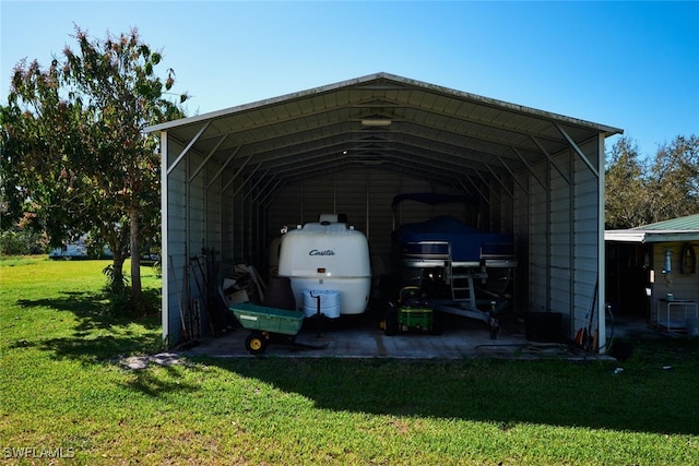 view of vehicle parking featuring a detached carport