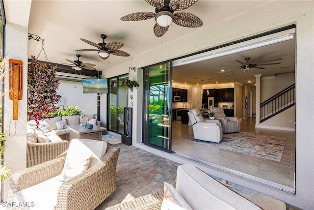 view of patio featuring an outdoor living space