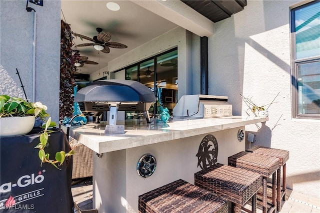 view of patio / terrace with an outdoor kitchen