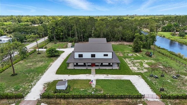 1474 Saint Clair Shores Rd, Naples, FL 34104 - view from above of property with a nearby body of water