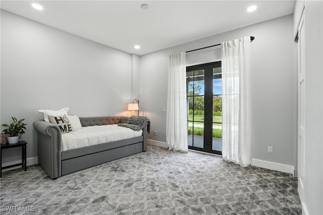 1474 Saint Clair Shores Rd, Naples, FL 34104 - sitting room with french doors and recessed lighting