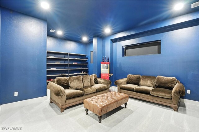 1474 Saint Clair Shores Rd, Naples, FL 34104 - carpeted living room featuring recessed lighting