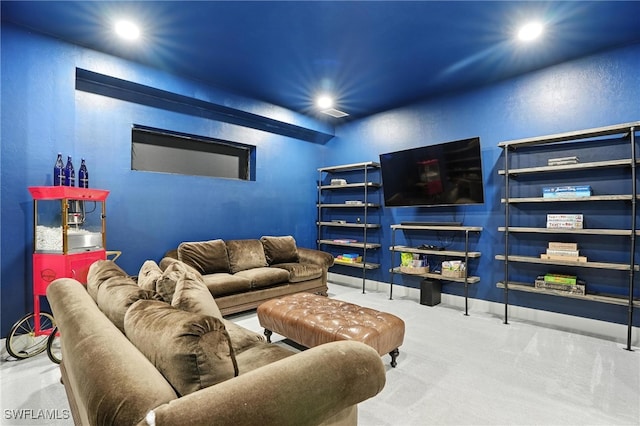 1474 Saint Clair Shores Rd, Naples, FL 34104 - carpeted living area with recessed lighting