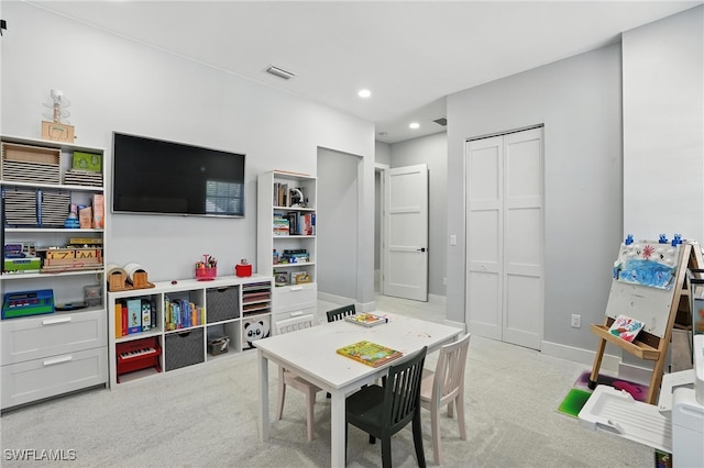 1474 Saint Clair Shores Rd, Naples, FL 34104 - playroom with carpet and recessed lighting