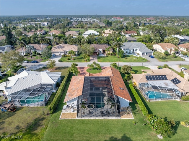 drone / aerial view with a residential view