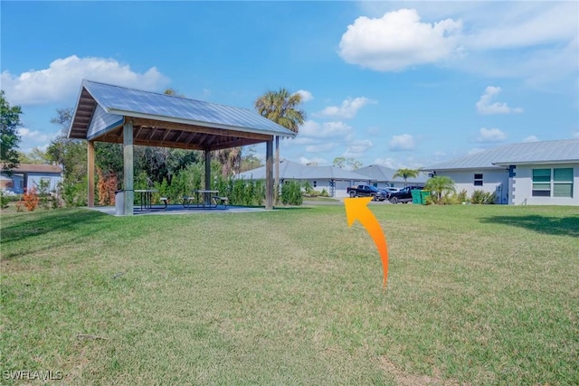 view of yard featuring a gazebo