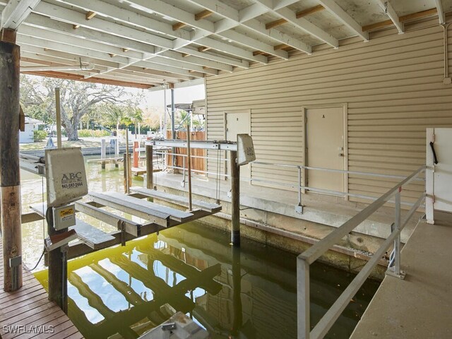 exterior space with a boat dock