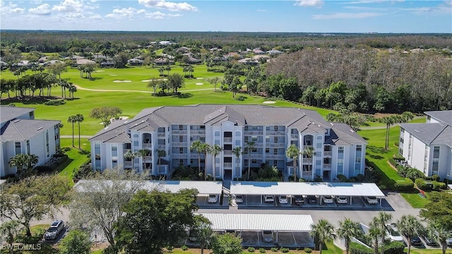 drone / aerial view featuring golf course view