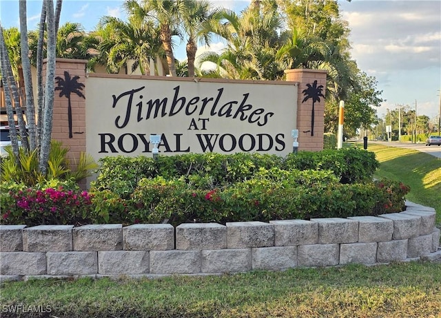 view of community sign