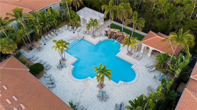 community pool with a patio