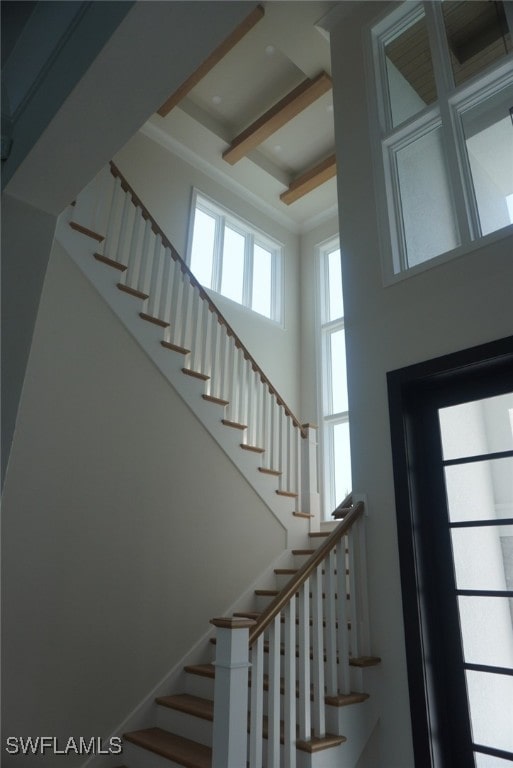 713 Nautilus Ct, Marco Island, FL 34145 - foyer featuring stairs and a high ceiling