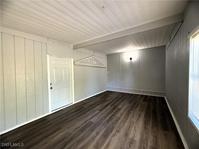 spare room featuring dark wood finished floors