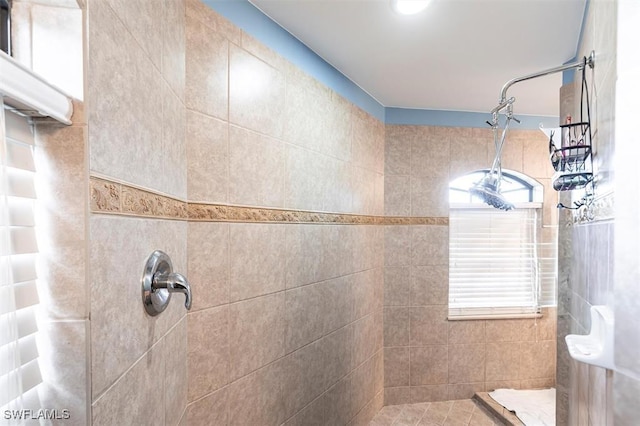 full bathroom with tiled shower