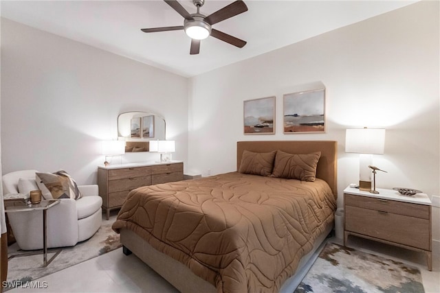 bedroom with a ceiling fan