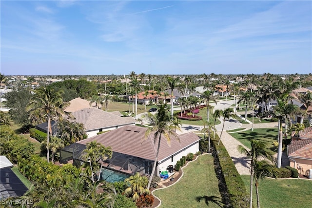 bird's eye view with a residential view