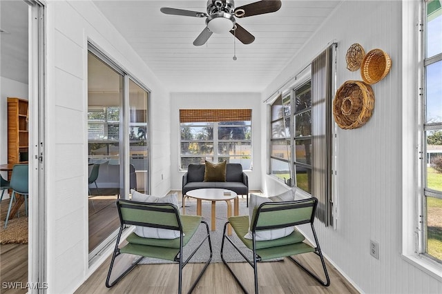7431 Barrancas Ave, Bokeelia, FL 33922 - sunroom / solarium with a ceiling fan and plenty of natural light