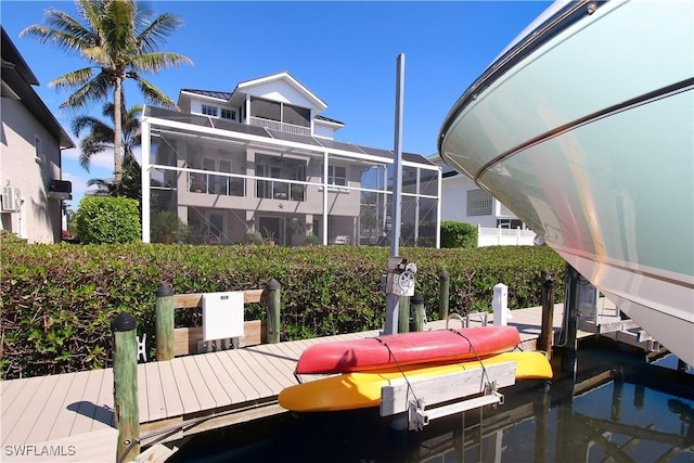 dock area featuring boat lift