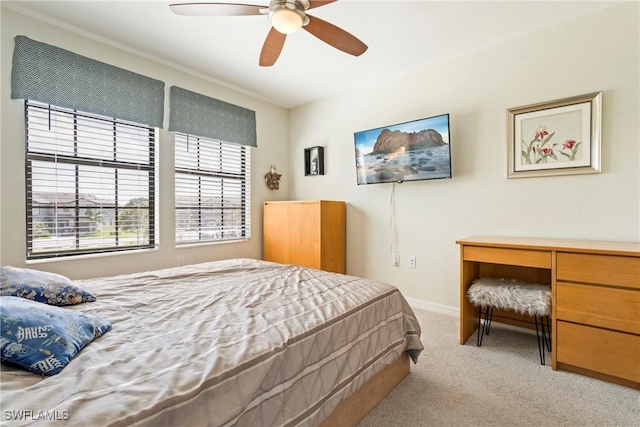 14127 Oviedo Pl, Fort Myers, FL 33905 - carpeted bedroom with baseboards and a ceiling fan