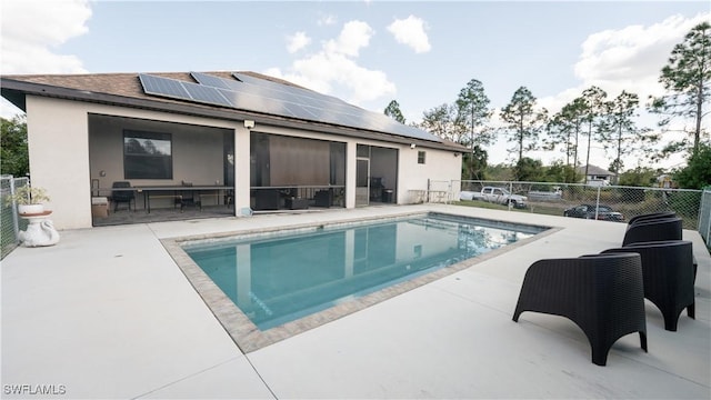 view of pool with a patio area, a fenced backyard, and a fenced in pool