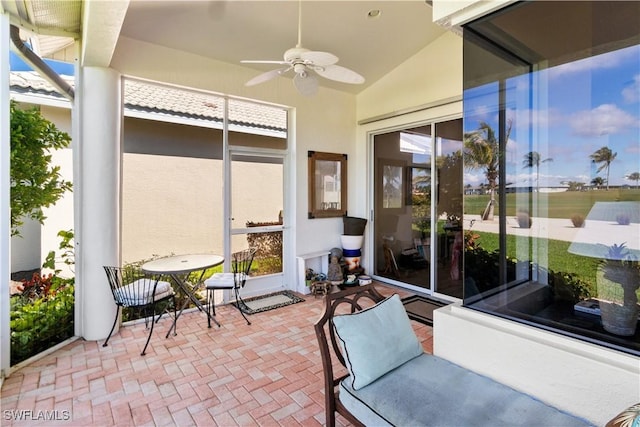 view of patio / terrace featuring a ceiling fan