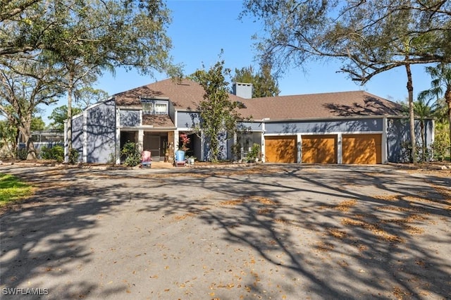 view of front of property with a chimney