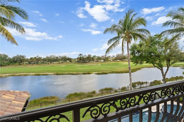 property view of water with fence