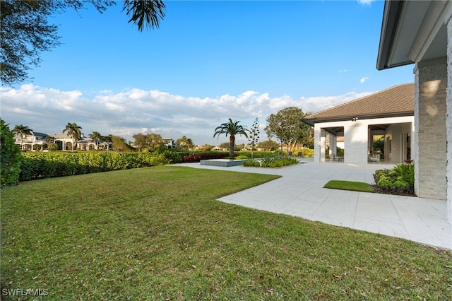 view of yard featuring a patio