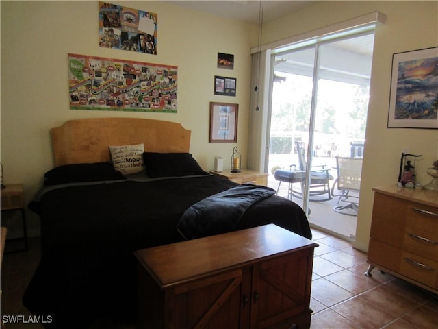 620 Mirror Lakes Falls Ct, Lehigh Acres, FL 33974 - bedroom featuring light tile patterned floors and access to outside