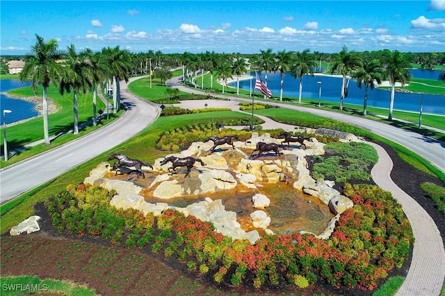 view of property's community featuring a water view