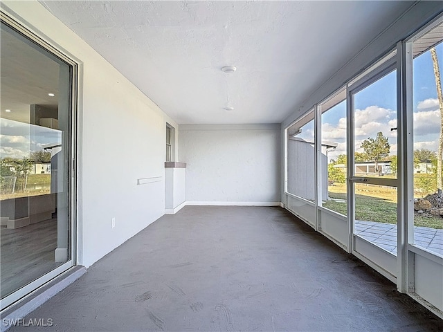 view of unfurnished sunroom