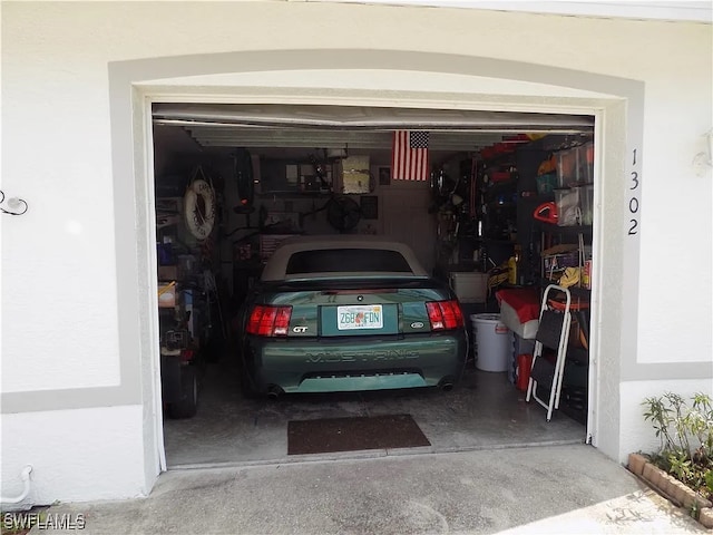 view of garage