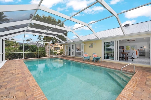 pool featuring a patio and a lanai